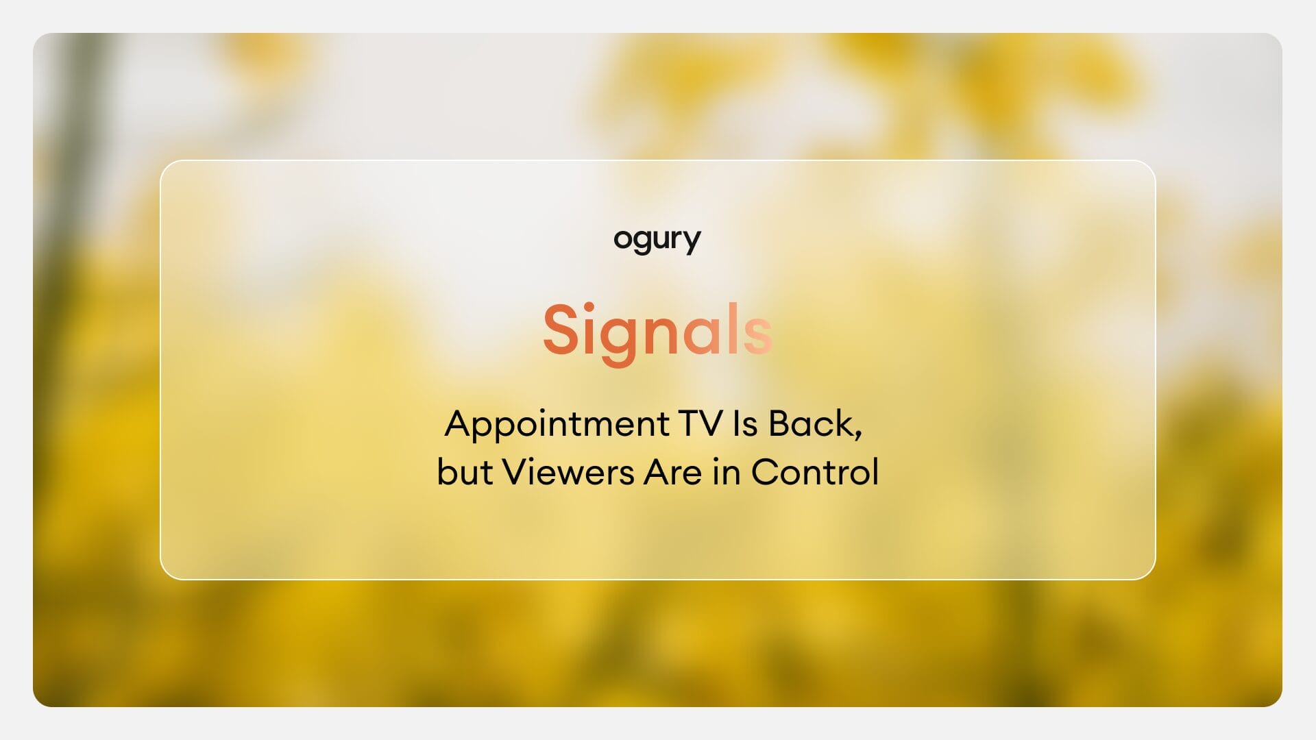 Appointment TV Is Back, but Viewers Are in Control
